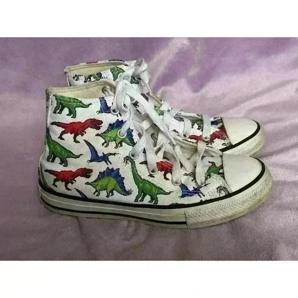 Converse Shoes Boys 1.5 Dinosaur All Over White Red Blue Green